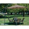 10 Foot Mocha Offset Patio Canopy Umbrella Rotates 360 Degrees