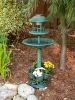 Verdigris Garden Centerpiece Bird Bath Planter With Led Light - Outdoor Decor For Garden And Patio