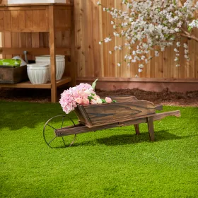 Rustic Country Flower Cart Planter For Garden Decor