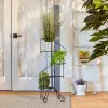 Metal Staircase Plant Stand - Decorative Indoor Outdoor Flower Pot Holder