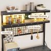Black Modern Industrial Kitchen Baker's Rack with Multi-Color LED Lights