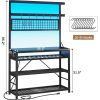 Black Modern Industrial Kitchen Baker's Rack with Multi-Color LED Lights