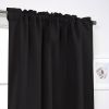 52 x 63 inch Solid Black Thermal Blackout Curtain Panels - Set of 2