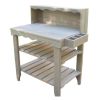 Outdoor Cedar Wood Potting Bench Bakers Rack Garden Storage Table in Grey