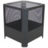 16 Inch Small Grelha Square Outdoor Fire Pit with Grilling Grate
