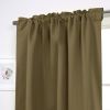 52 x 72 inch Solid Olive Green Thermal Blackout Curtain Panels - Set of 2
