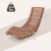 Premium Acacia Wood Rocking Chair Widened High Back Slatted Seat