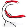 Red Single Person Sturdy Modern Chaise Lounger Hammock Chair Porch Swing