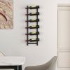 Simple Black Metal Wall Mounted 6-Bottle Wine Rack