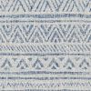 8 ft. x 10 ft. Blue Grey Chevron Coastal Boho Style Indoor Outdoor Area Rug