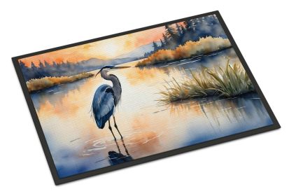 Blue Heron in the Golden Hour Doormat Front Door Mat Indoor Outdoor Rugs for Entryway, Non Slip Washable Low Pile, 24H X 36W