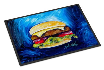I Want Mine Dressed Hamburger Doormat Front Door Mat Indoor Outdoor Rugs for Entryway, Non Slip Washable Low Pile, 24H X 36W