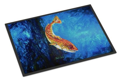 Katy Red Red Fish Doormat Front Door Mat Indoor Outdoor Rugs for Entryway, Non Slip Washable Low Pile, 24H X 36W