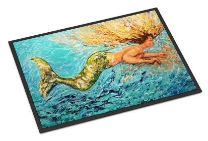 Mermaid After Your Heart Doormat Front Door Mat Indoor Outdoor Rugs for Entryway, Non Slip Washable Low Pile, 24H X 36W